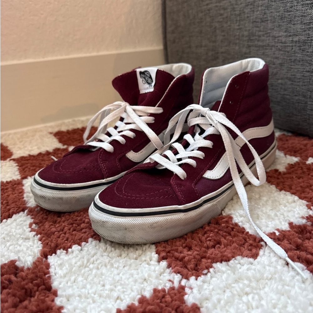 Maroon High-Top Vans